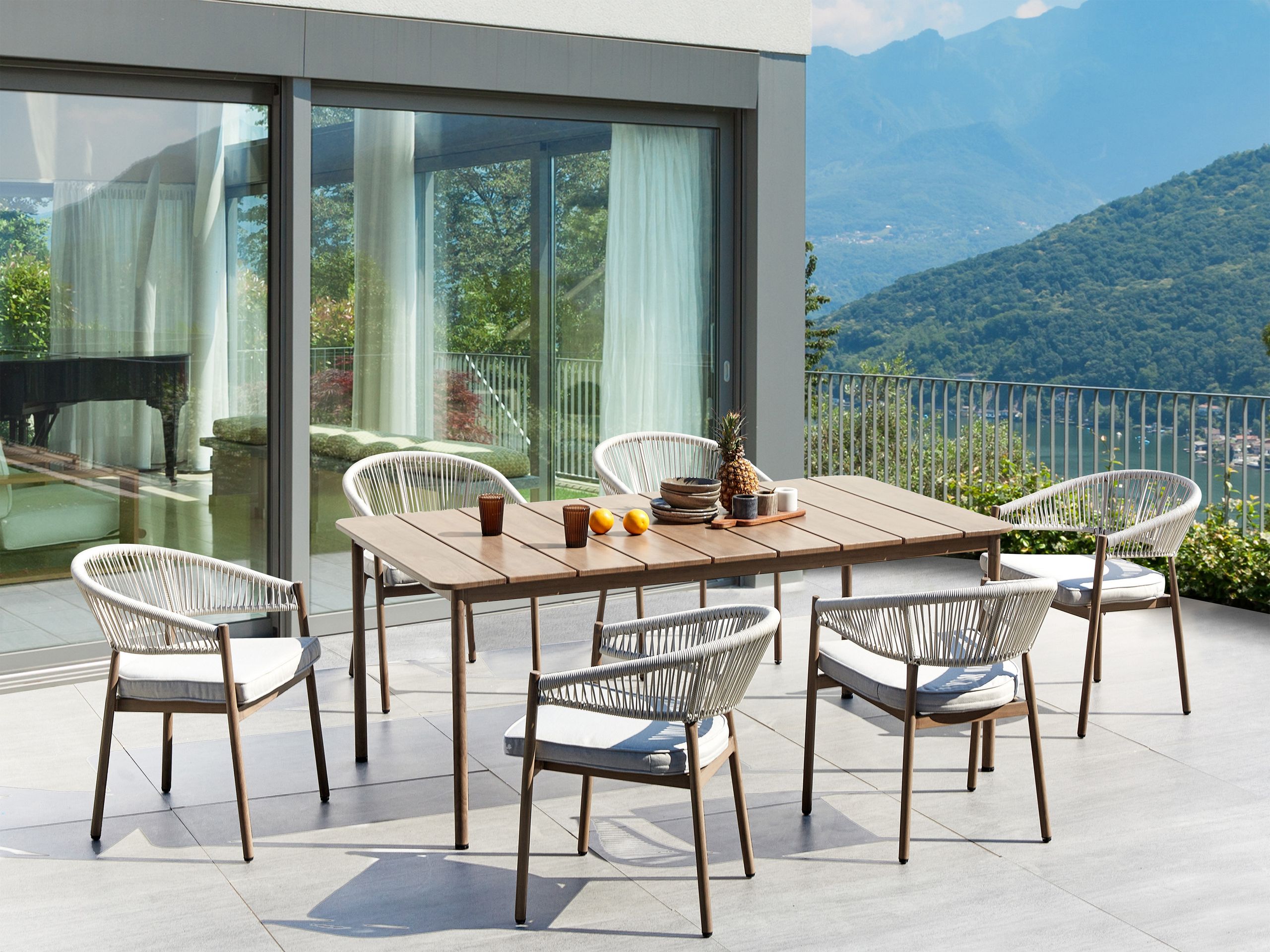 Beliani - FLAVIA  - Tuinset 6-zits - Taupe - Aluminium