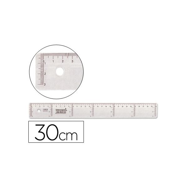 Liderpapel Régua Plástico 30 cm Caixa de 20 Un