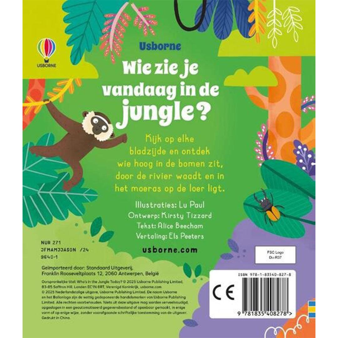 uitgeverij usborne wie zie je vandaag in de jungle?