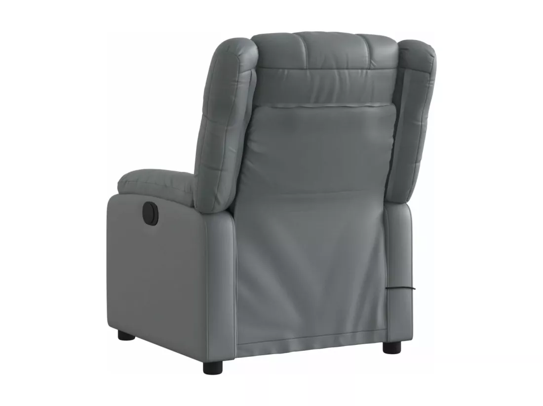 Fauteuil de massage inclinable électrique gris similicuir