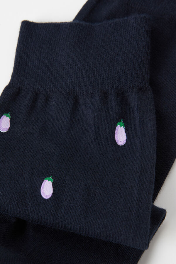 Meias curtas de algodão estampadas