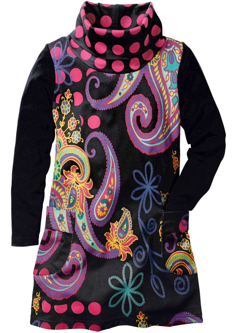 Robe fille à manches longues en jersey