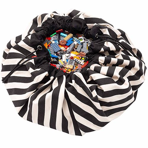 play&go speelkleed en opbergzak noomad - stripes black
