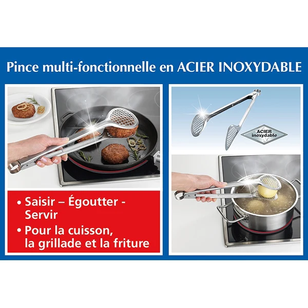 Pince de cuisson multifonction inox 34,5 cm Wenko by Maximex