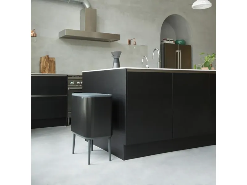 Brabantia Bo Touch Bin - Skraldespand - fliplåg - 34 L - affaldsseparation - mat sort