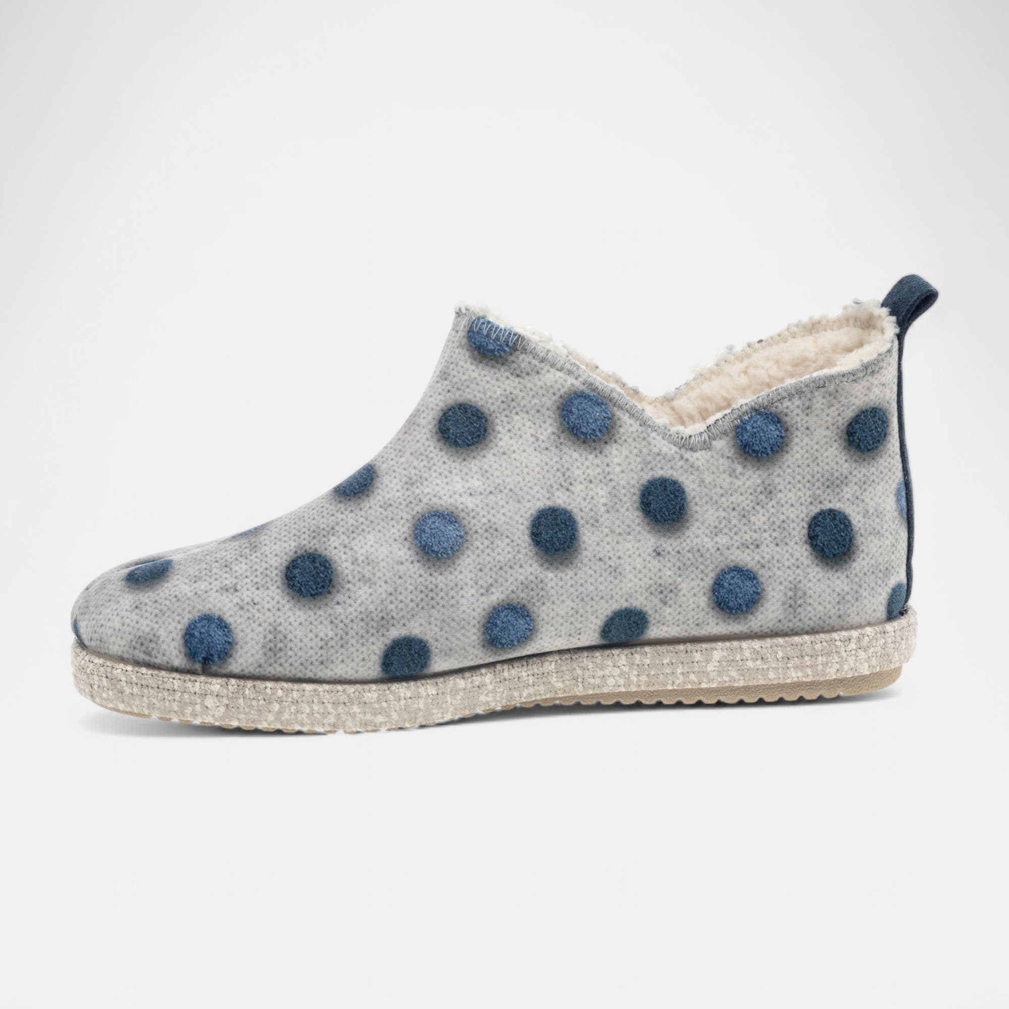 Pantoufles botillons Femme bleu marine