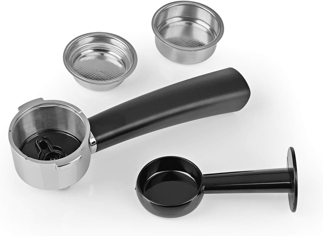 BEEM CLASSICO Espresso-Siebträgermaschine - 19 bar | Silber | Integrierter Milchtank und Dampfdüse | Abnehmbarer Wassertank | 1.450 W