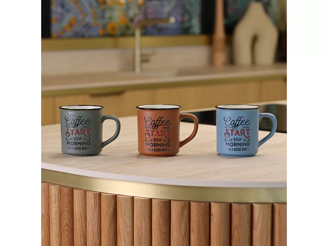 Novastyl - Lot 6 Mugs Coffee Start 42cl En Gres