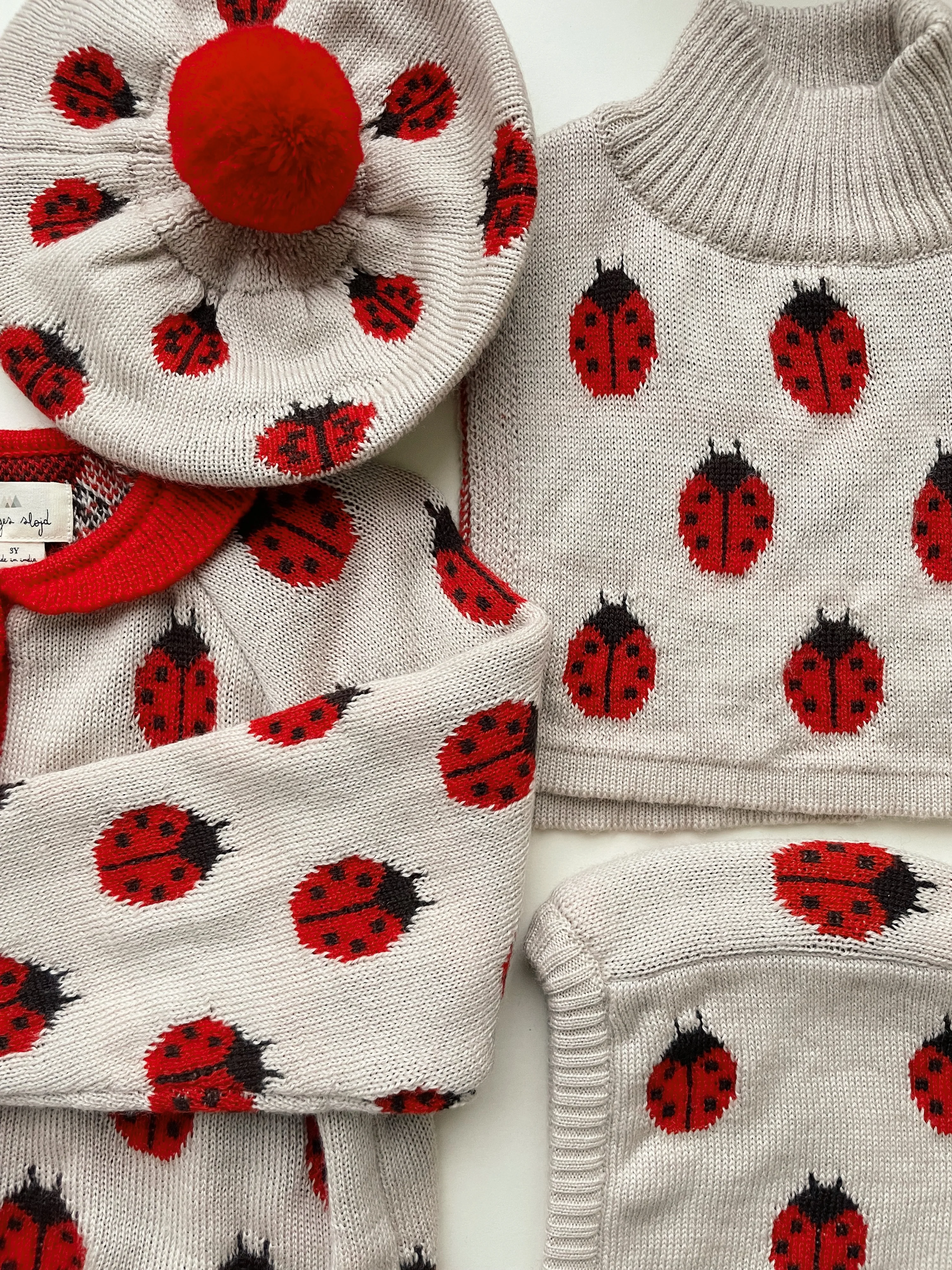 belou strikket cardigan - LADYBUG - 12M