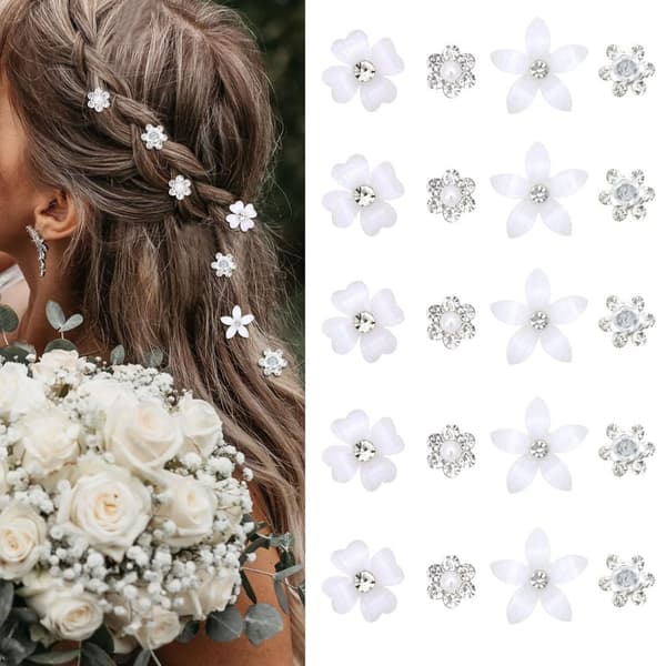INF Elegant Rhinestone Hårtilbehørssett - 20 deler Sølv