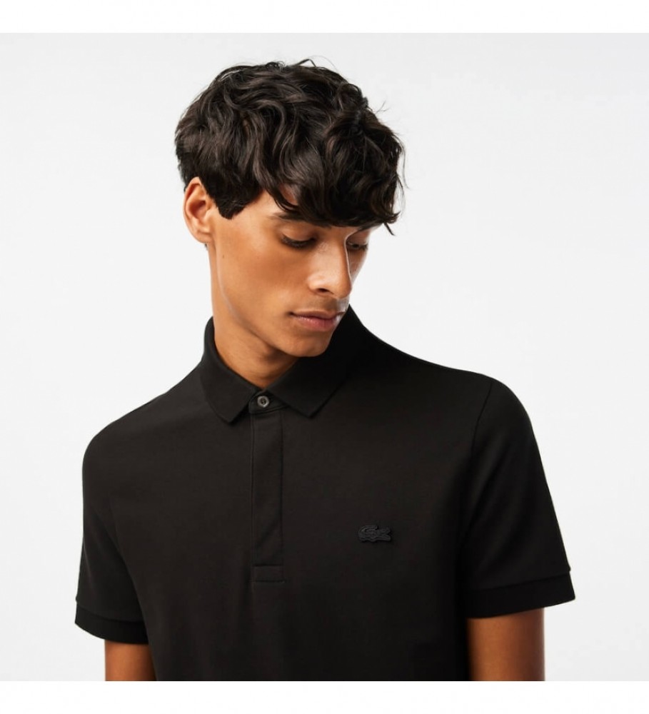 Polo Lacoste Smart Paris em piqué de algodão elástico preto