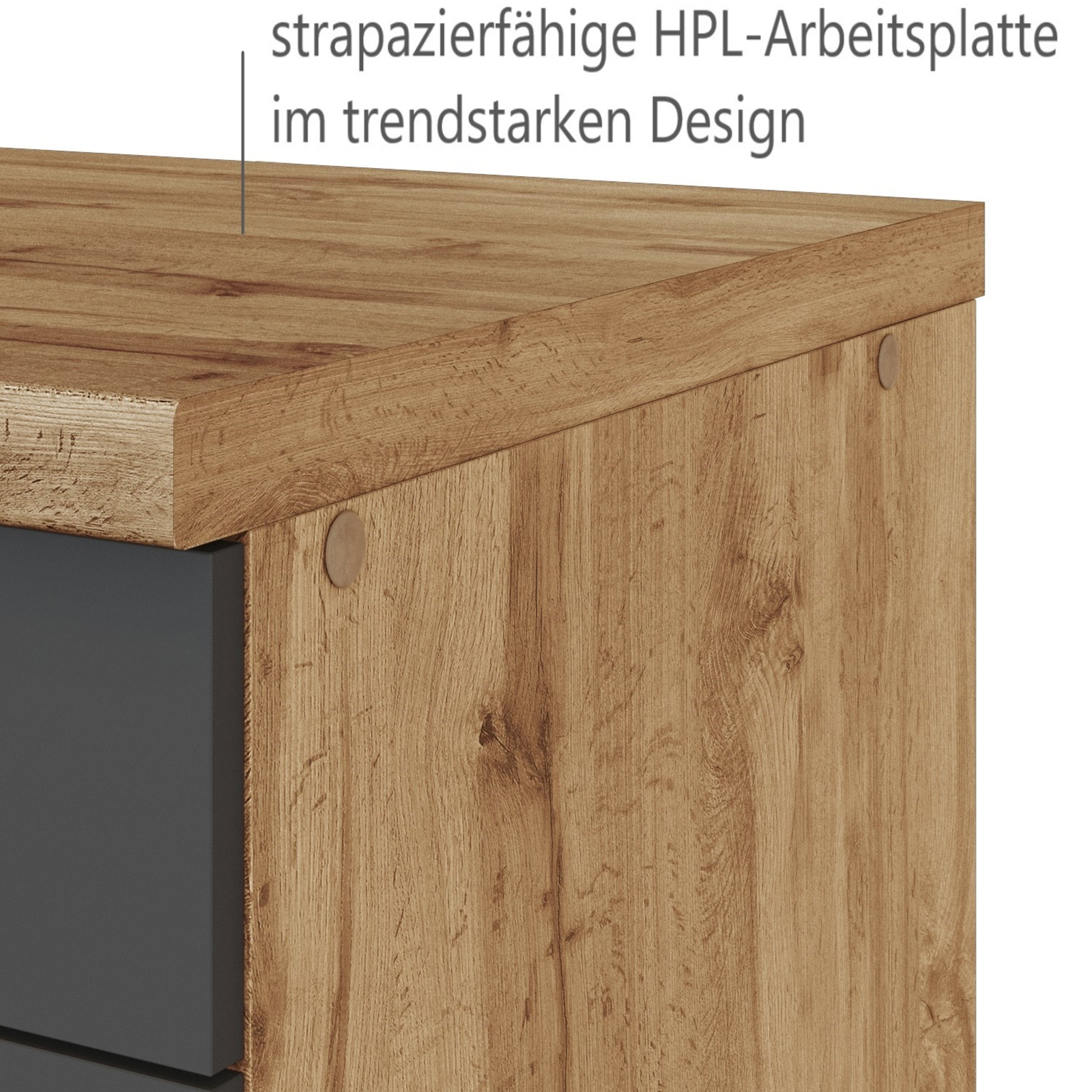 Spülenschrank FLORENZ - Wotaneiche-grau matt