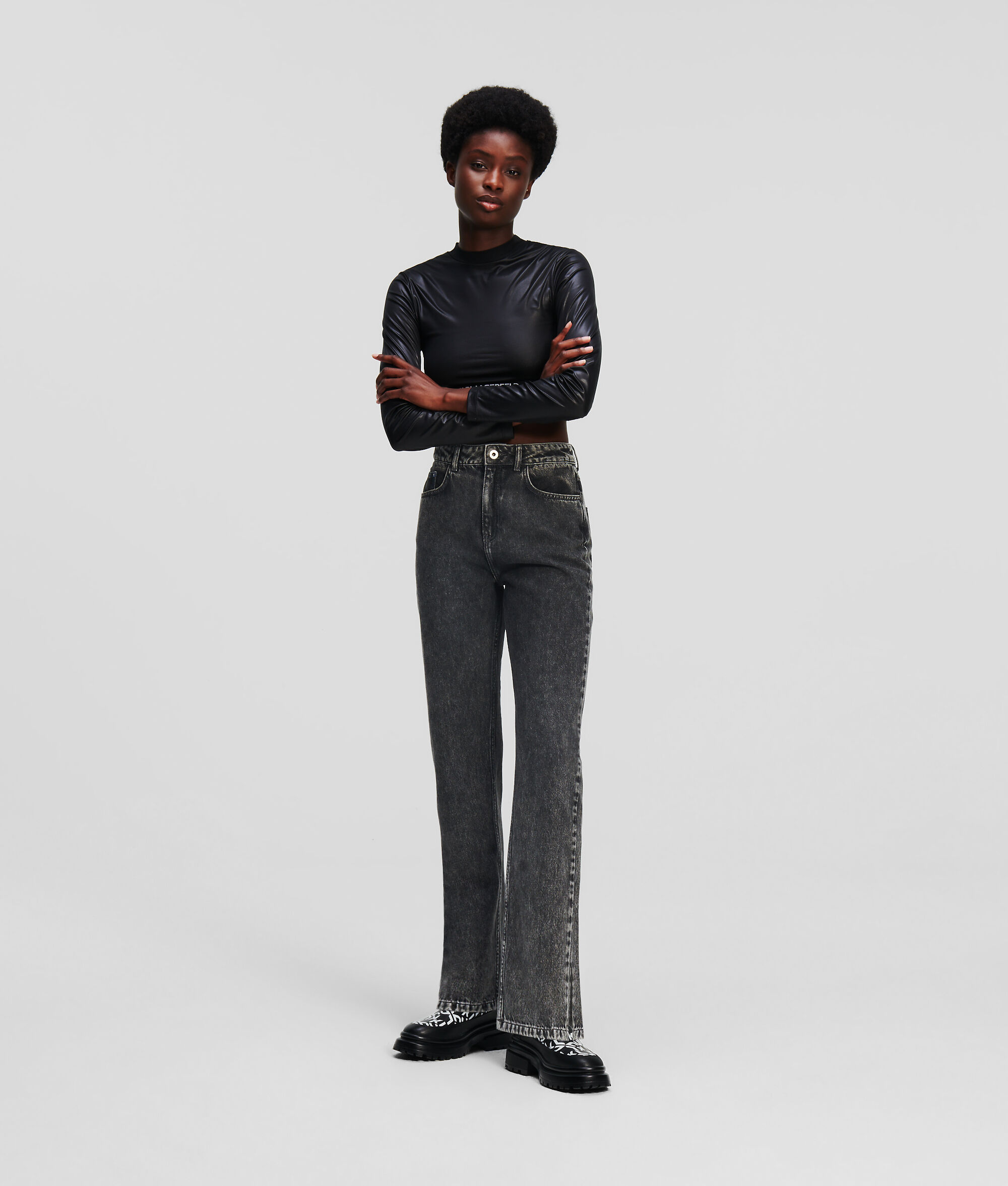 JEAN DROIT KLJ TAILLE HAUTE DÉCHIRÉ