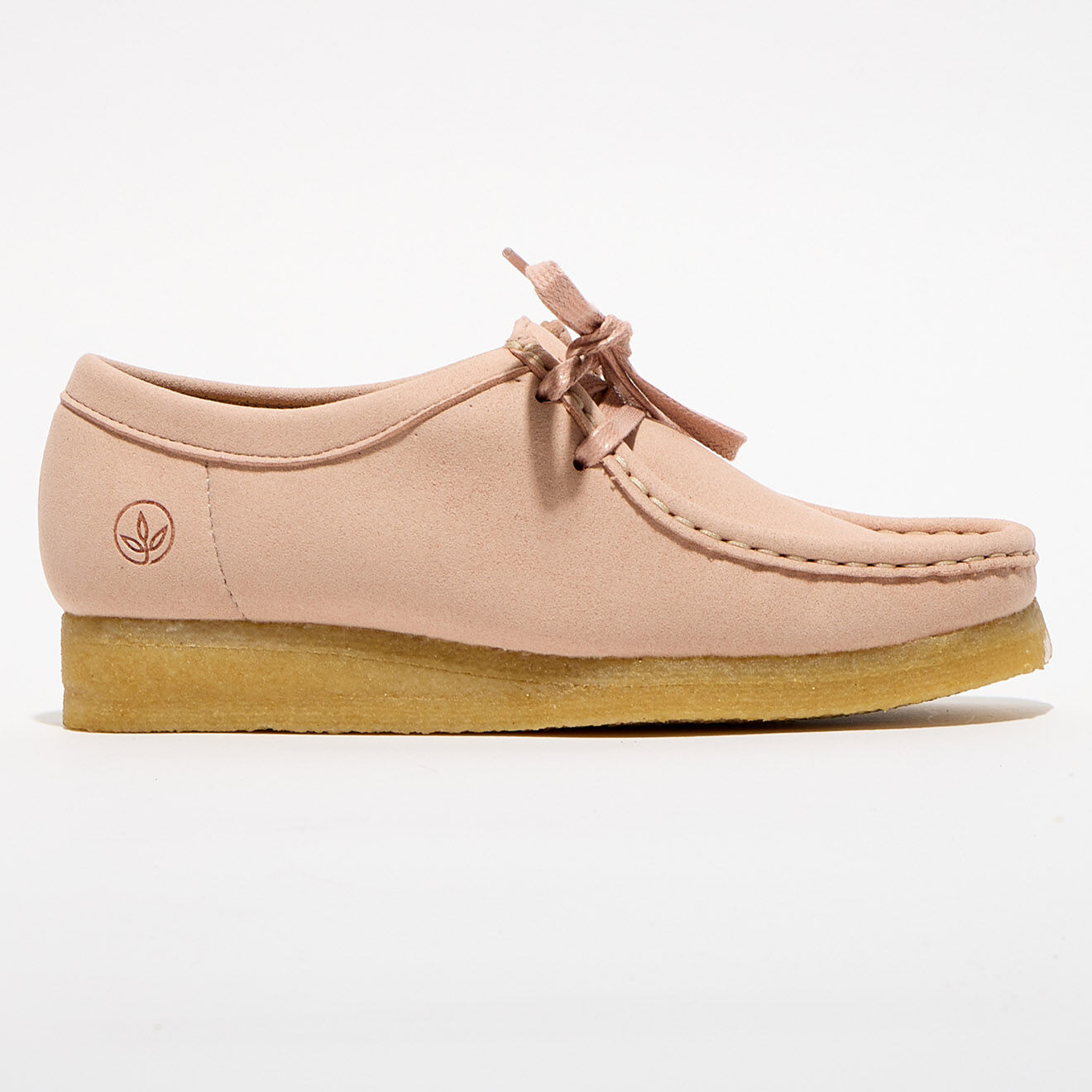 Clarks Originals Derbies en Velours de Cuir Wallabee rose clair