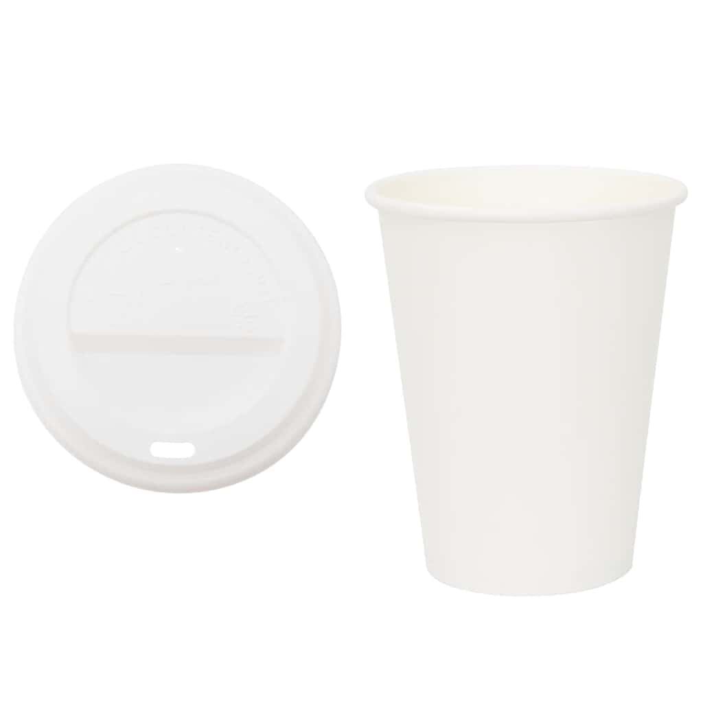 vidaXL Papieren bekers met deksel, 1000 stuks, 300 ml