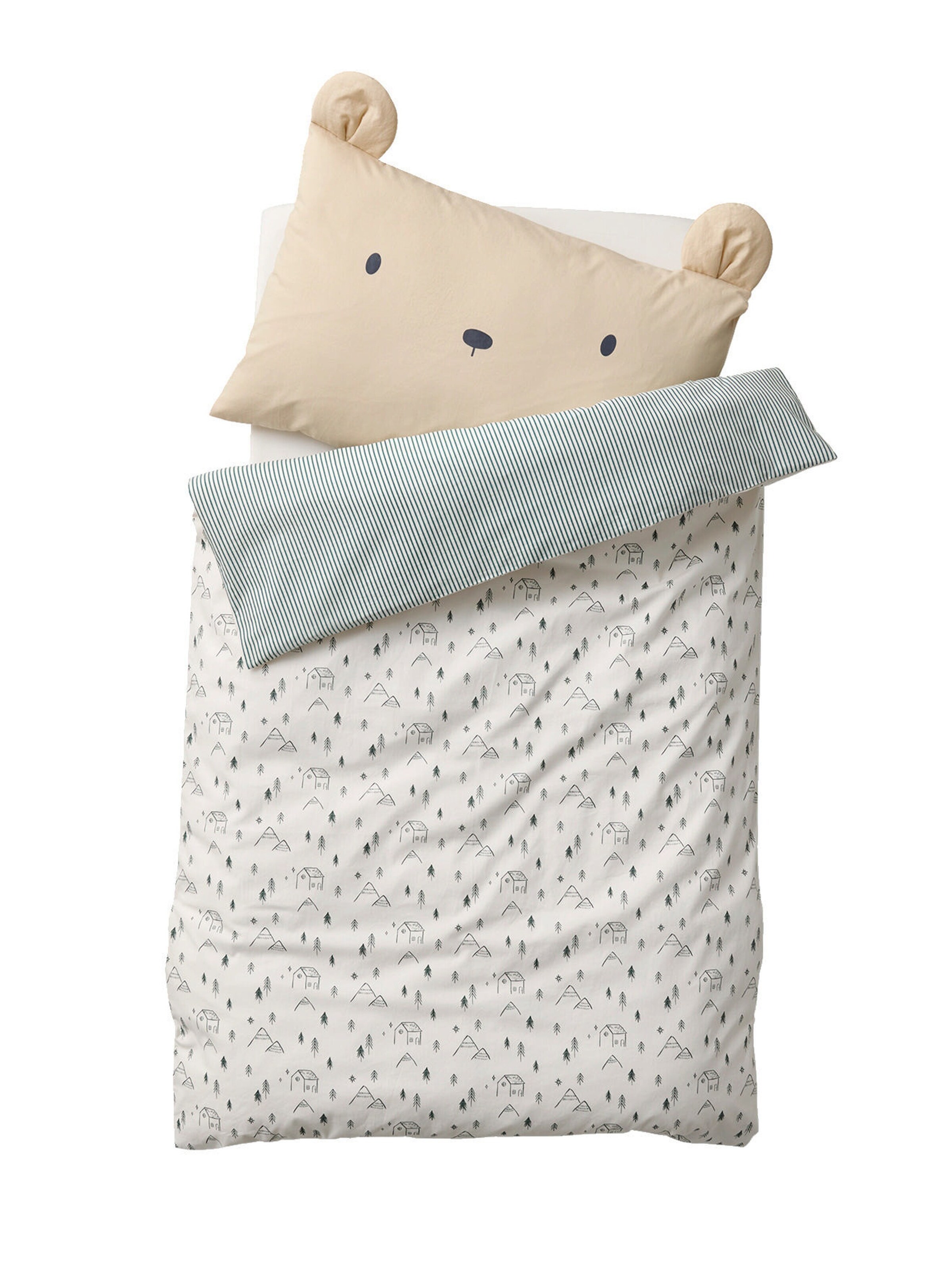 Vertbaudet Baby Bettbezug ohne Kissenbezug HYGGE beige bedruckt