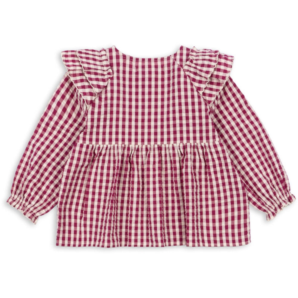 Køb Konges Sløjd Sangria/Butter Check Kim Flæse Bluse GOTS