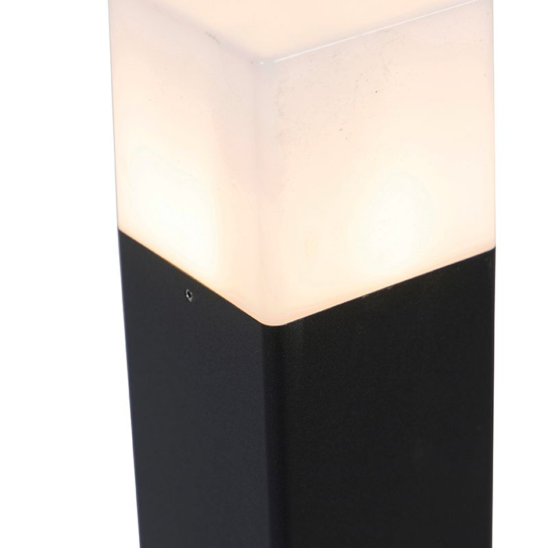 Buiten paaltje zwart opaal glas 70 cm grondpin en kabelmof - Denmark