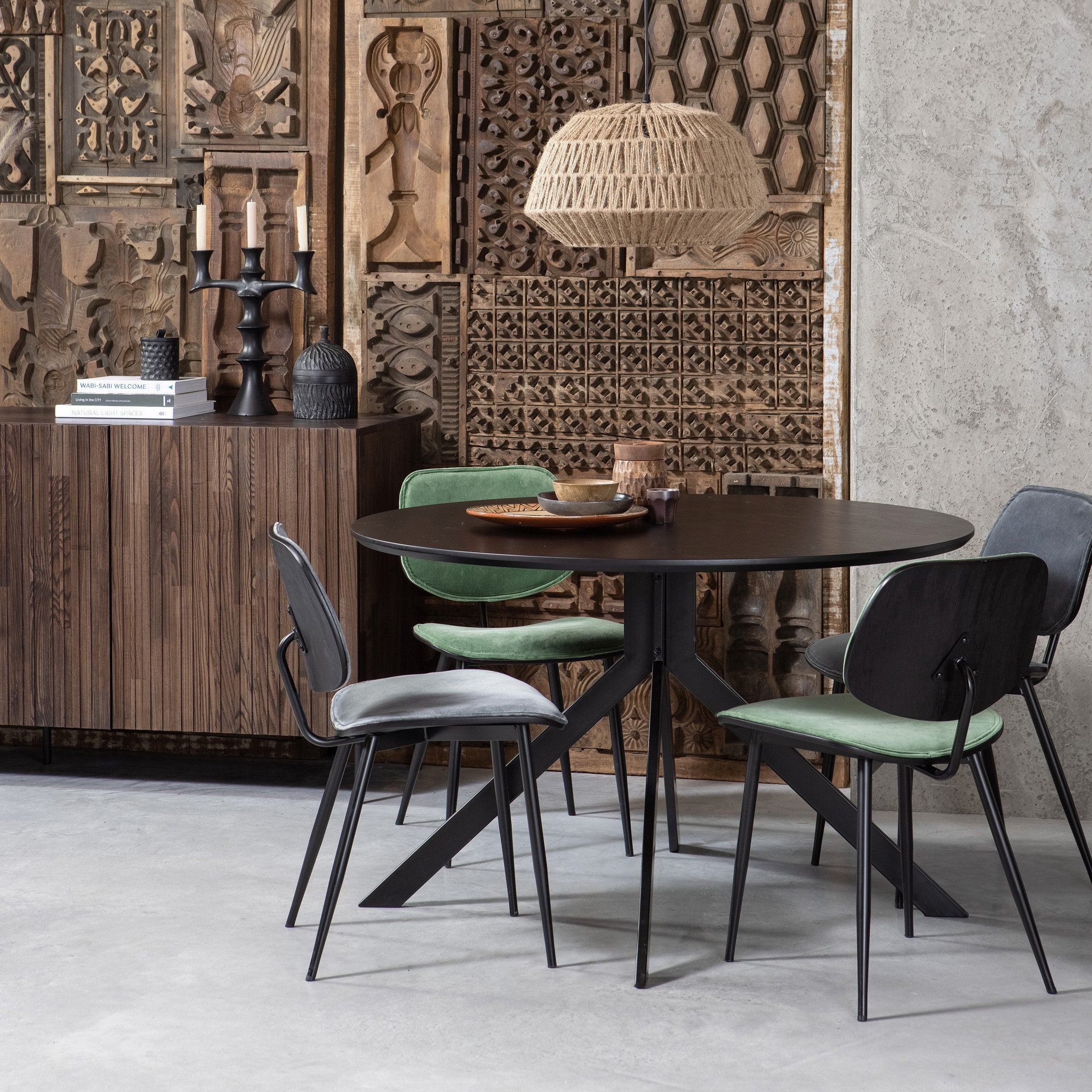 WOOOD Bruno Eettafel - Ã 120 cm - Zwart