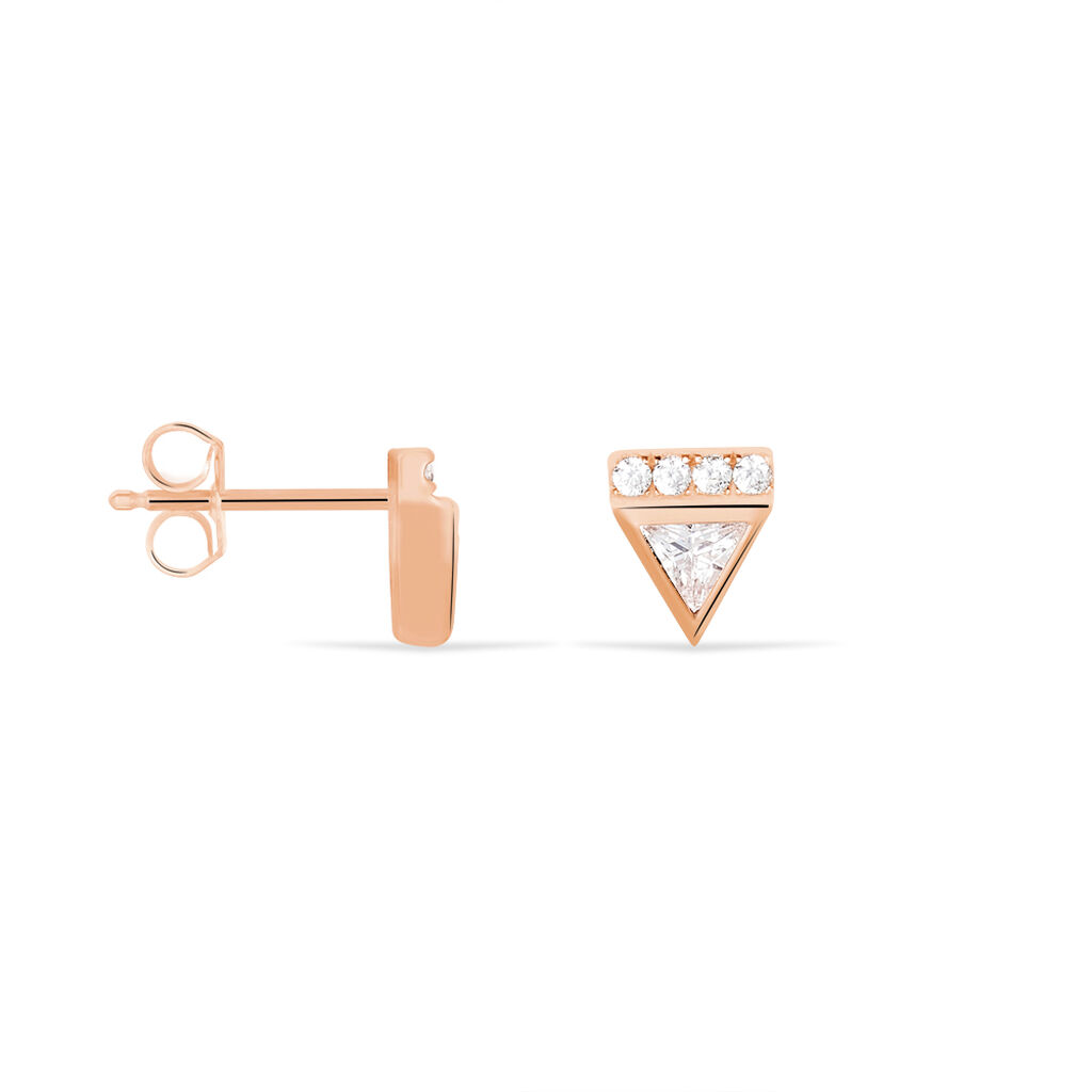 Boucles D'oreilles Puces Smita Argent Rose Oxyde De Zirconium