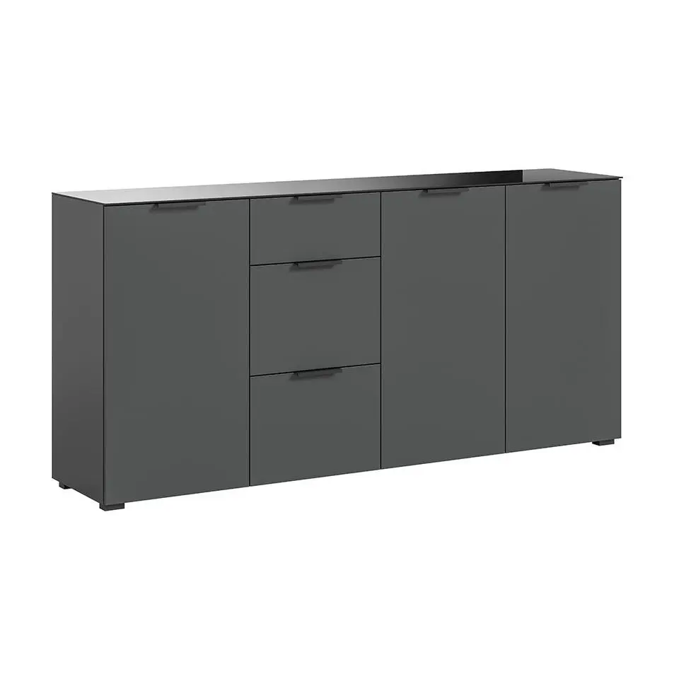 Hioshop Ray dressoir 3 laden 3 deuren antraciet