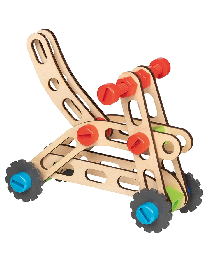 Baukasten-Koffer FAHRZEUGE 59-teilig aus Holz