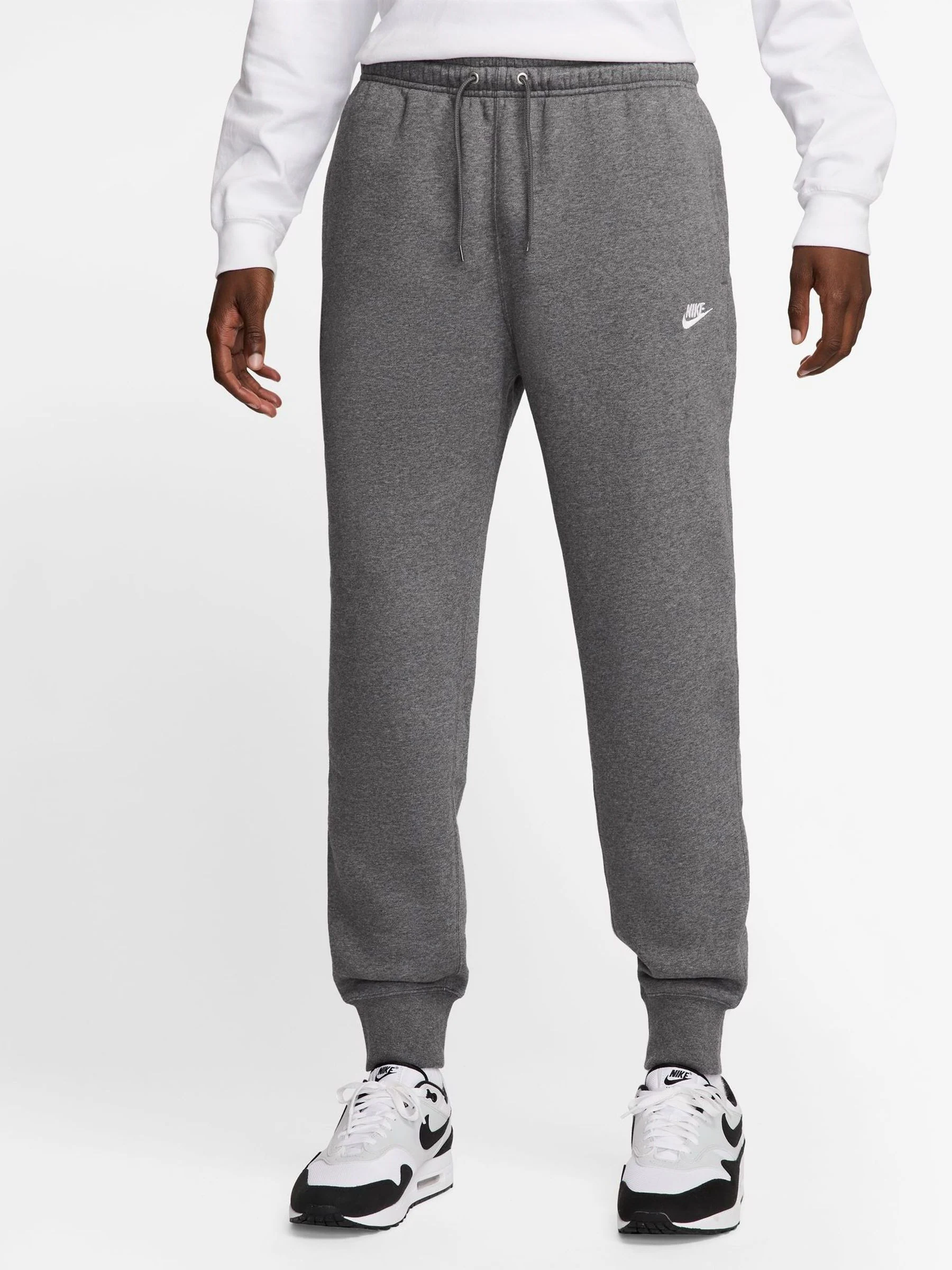 Donkergrijs gemêleerd - Nike Club fleece joggingbroek
