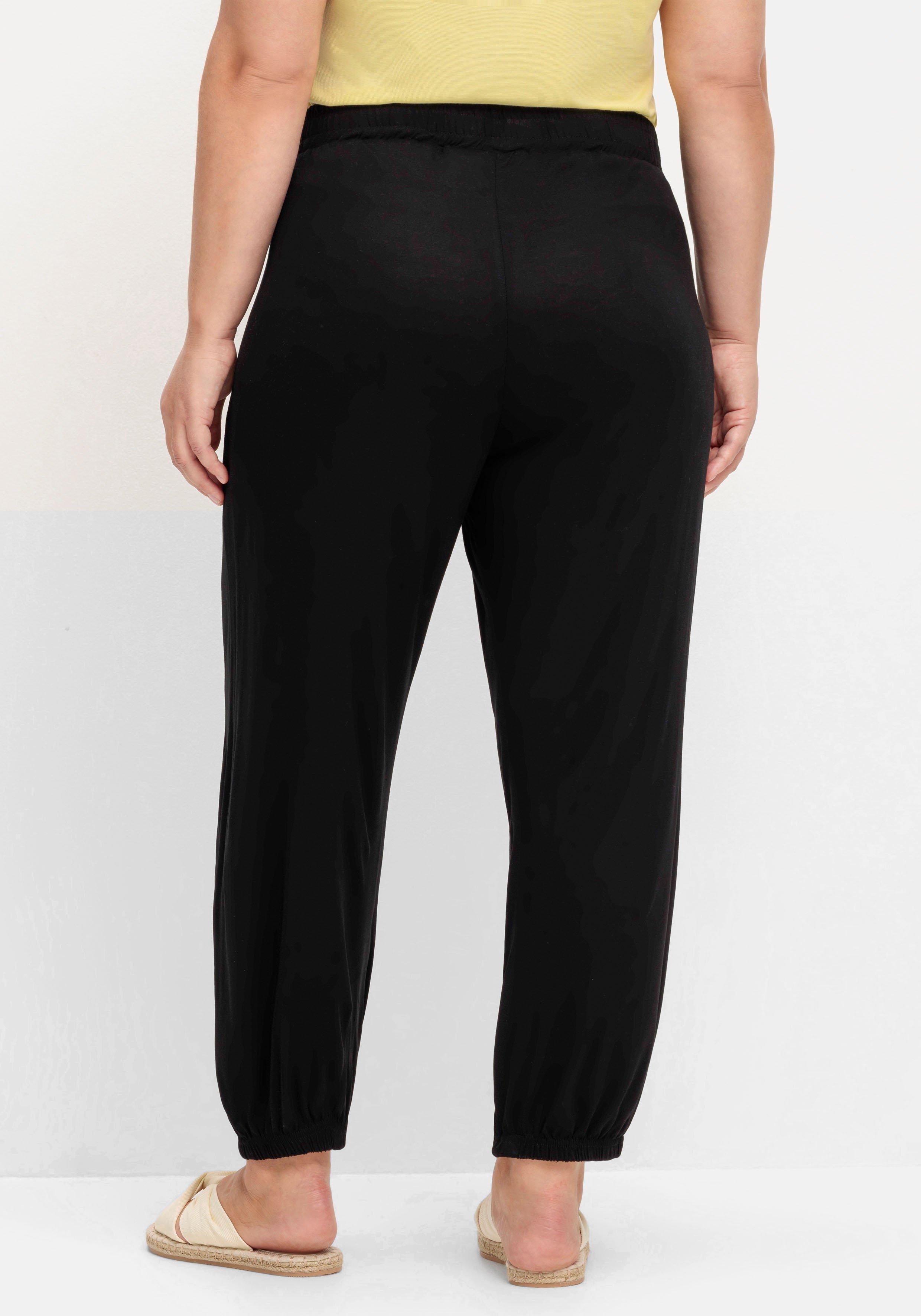 7/8-Jerseyhose mit Nieten und Gummizugbund