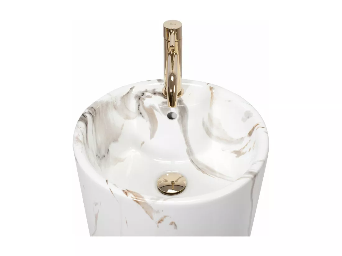 Vasque Autoportante Rea Blanka Marble White