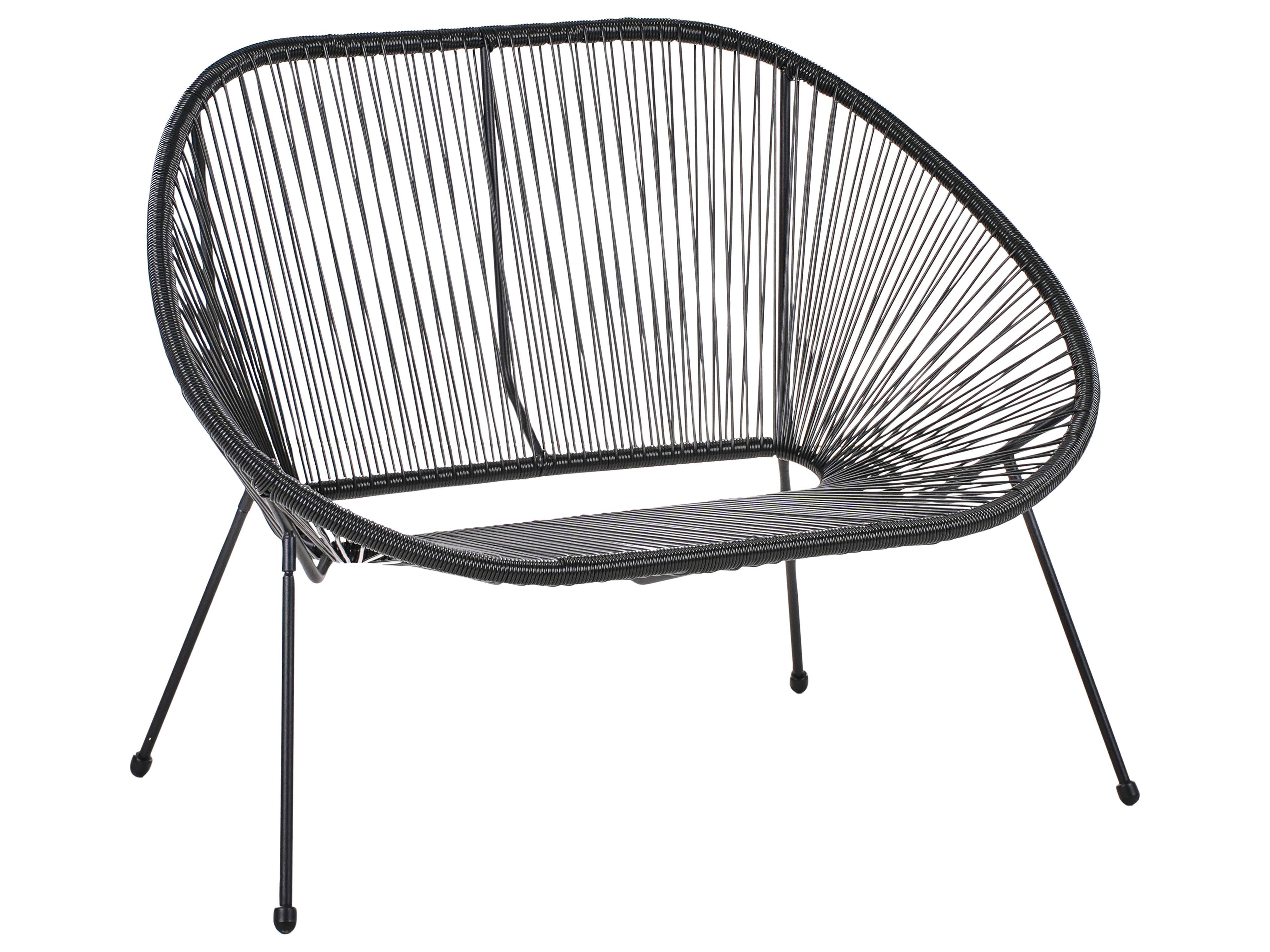 Tuinbank ACAPULCO II 113 cm PE rotan Zwart