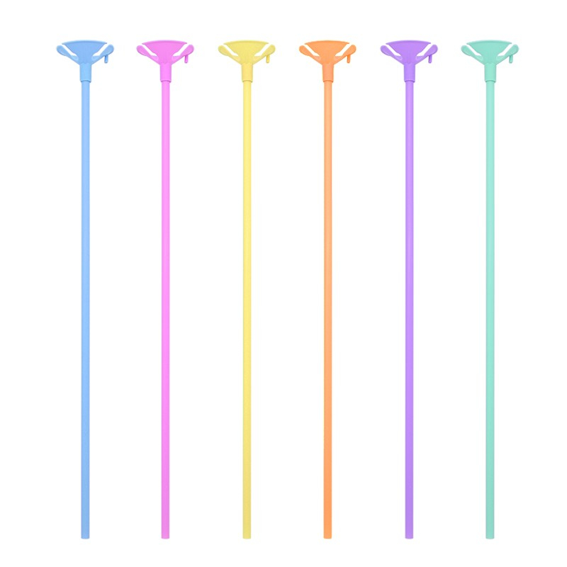 (100er Set) 42cm Luftballon Ständer Ballon Stange Stab Halterung - Assortiert