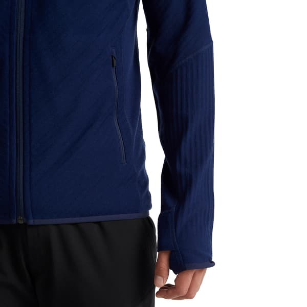 Veste polaire randonnée ICEBREAKER DESCENDER LS ZIP HOOD M ROYAL NAVY