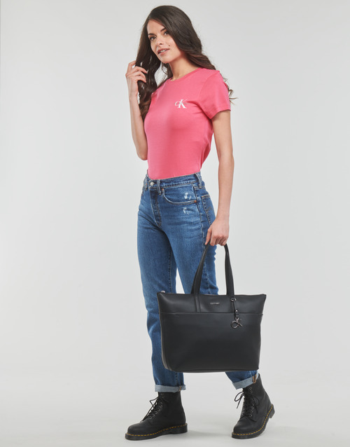 Calvin Klein Jeans - 2-PACK MONOGRAM SLIM TEE X2 - Blanc / Rose