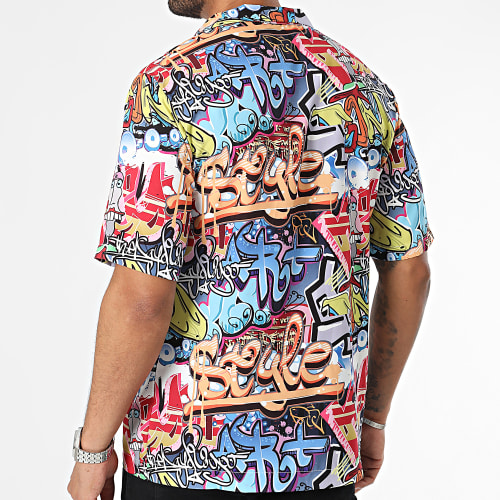 Chemise Manches Courtes Orange Multi