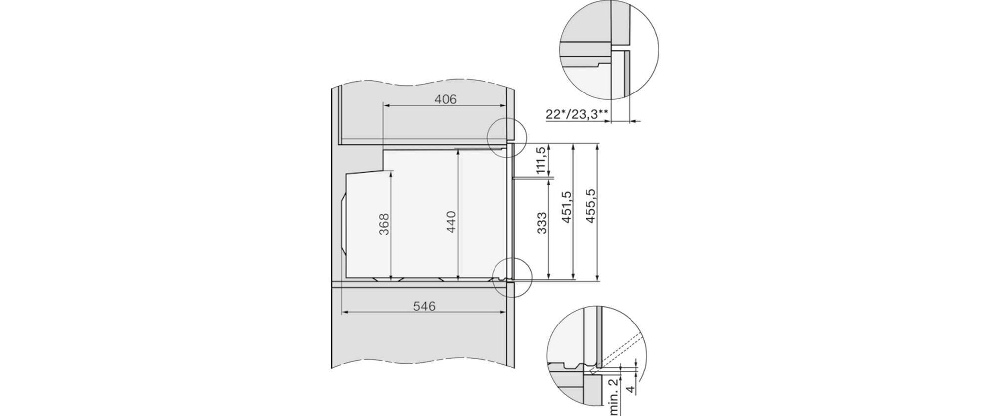Einbaubackofen H 7440-60 BPX Schwarz A++<br>Griffloser Kompakt-Backofen