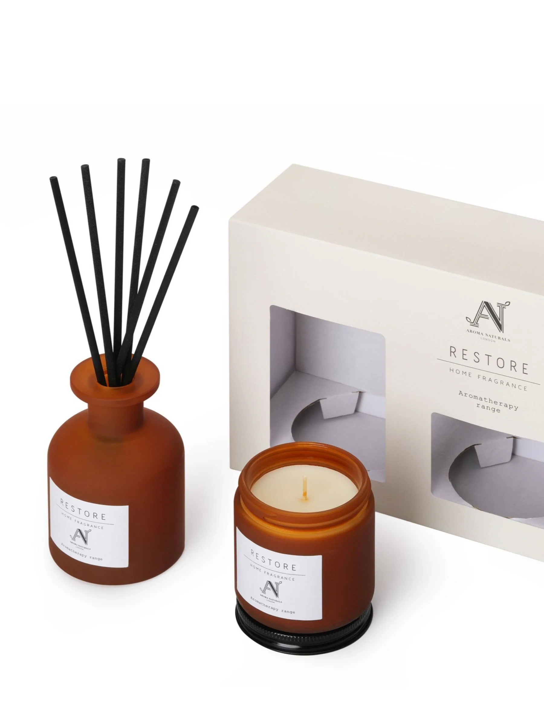 Aroma Naturals Aromatherapy Restore Candle & Diffuser Gift Set