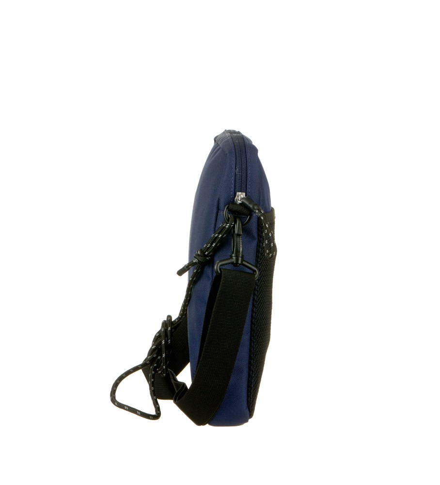Bolsa transversal Levi's com alça dupla, modelo norte-sul, azul marinho.