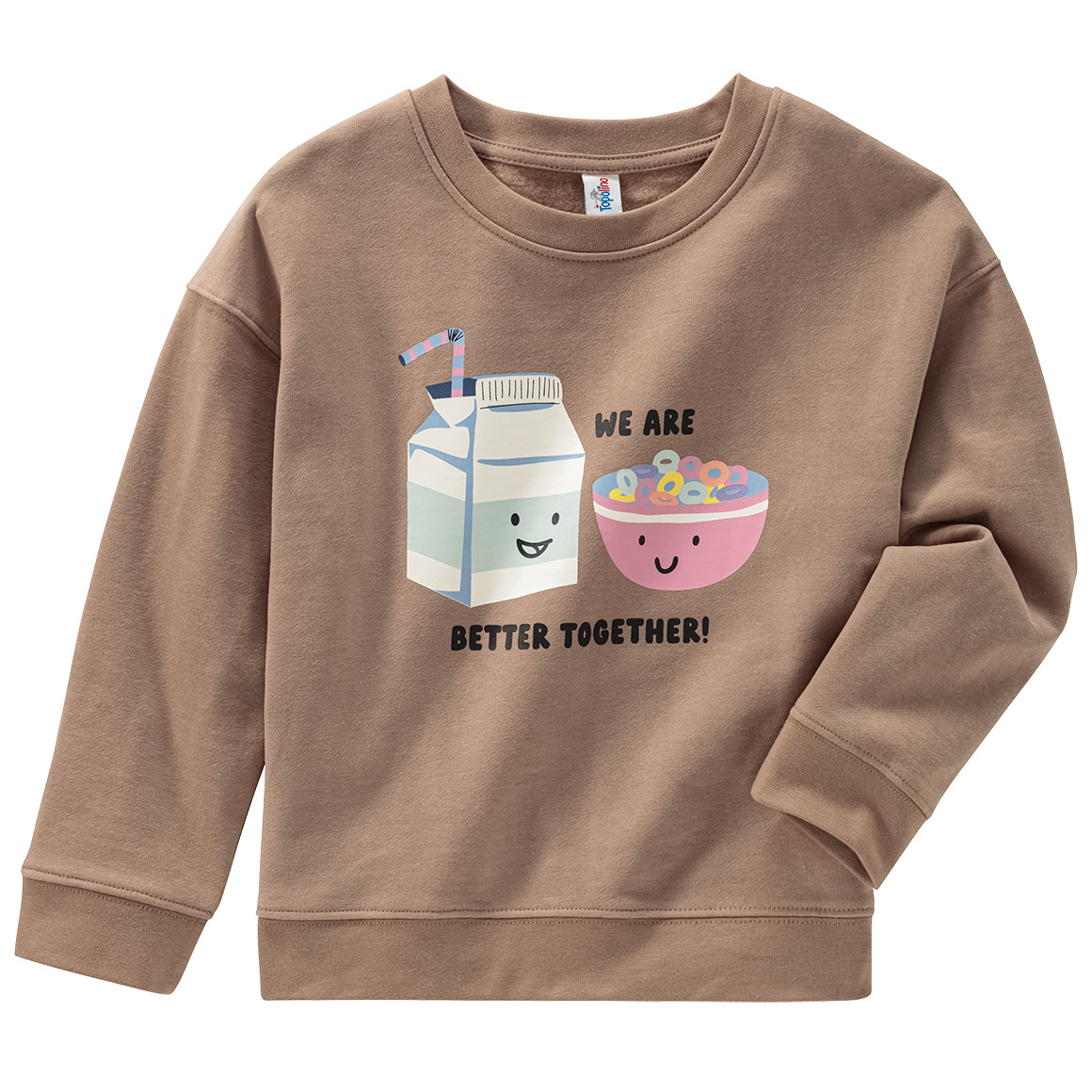 Topolino Kinder Sweatshirt  mit lustigem Print hellbraun