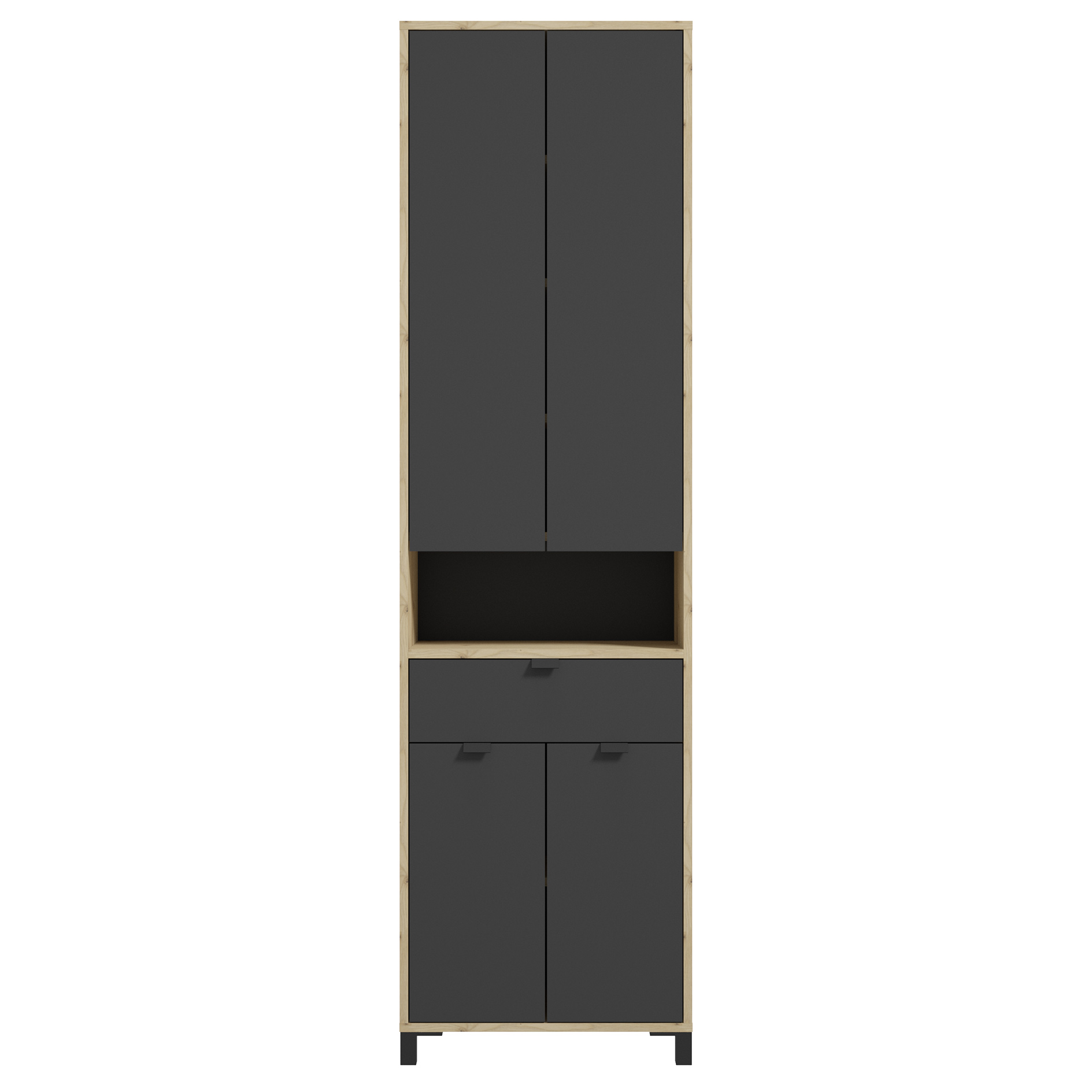 Hochschrank - Artisan Eiche - anthrazit - 193 cm hoch