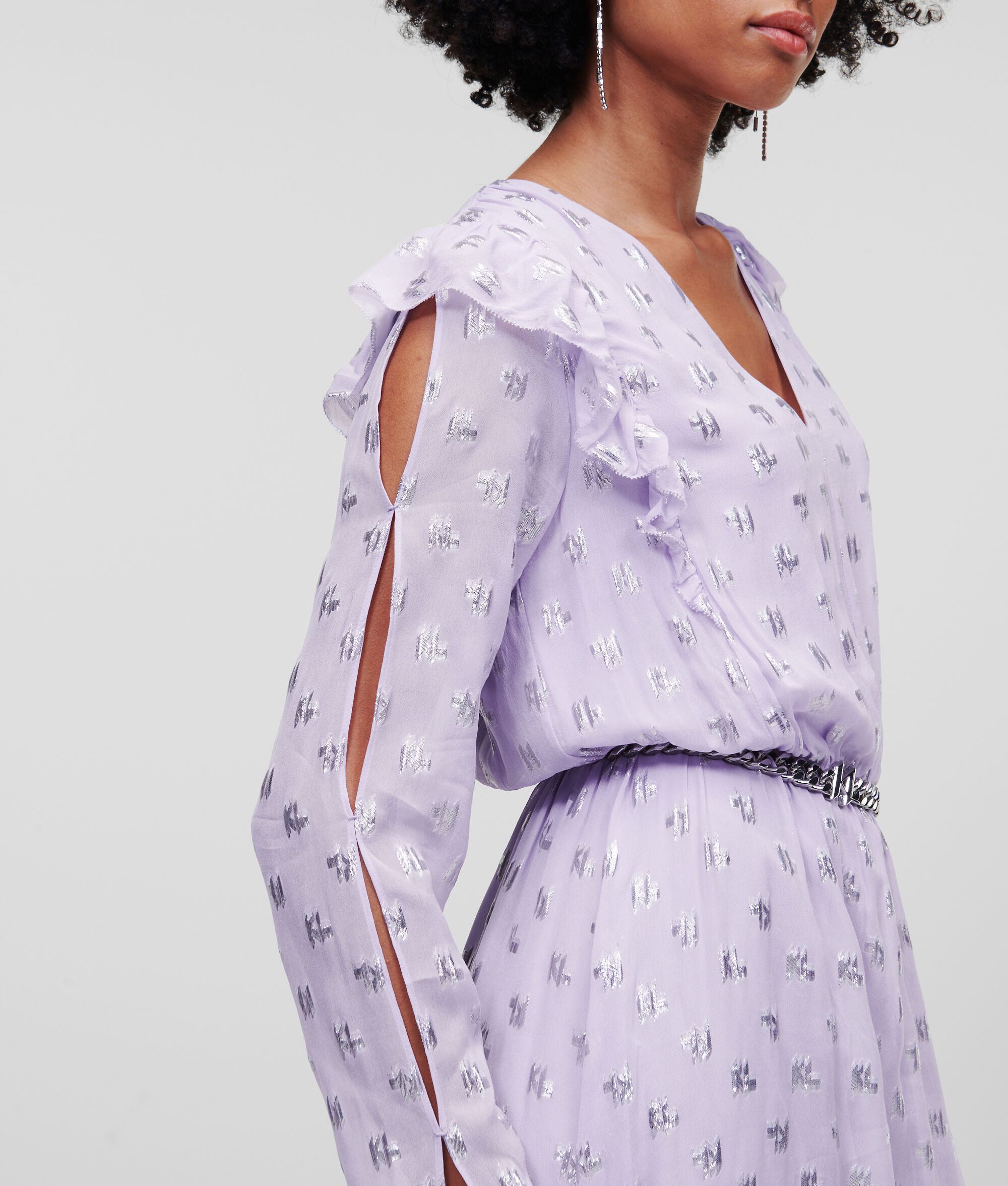 ROBE KL MONOGRAM MÉTALLISÉE