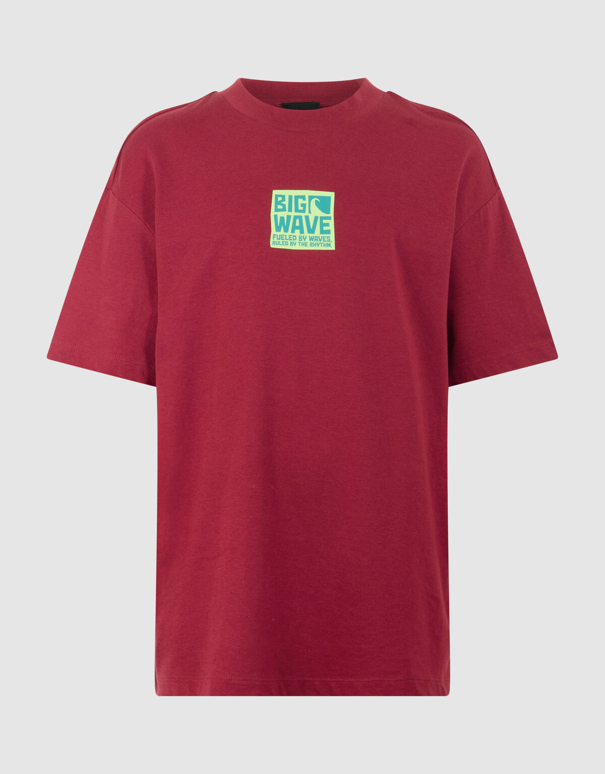 Big Wave Artwork T-shirt Donkerrood