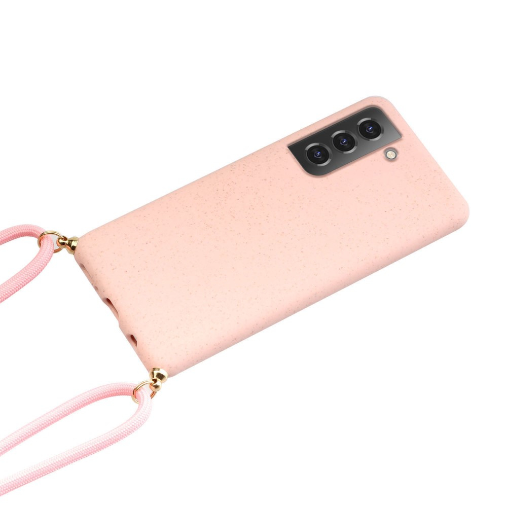 Samsung Galaxy S22  Plus 5G Necklace Bio Gummi Case Hülle Eco Friendly Nachhaltig Kompostierbar   Handykette (150cm) - Rosa