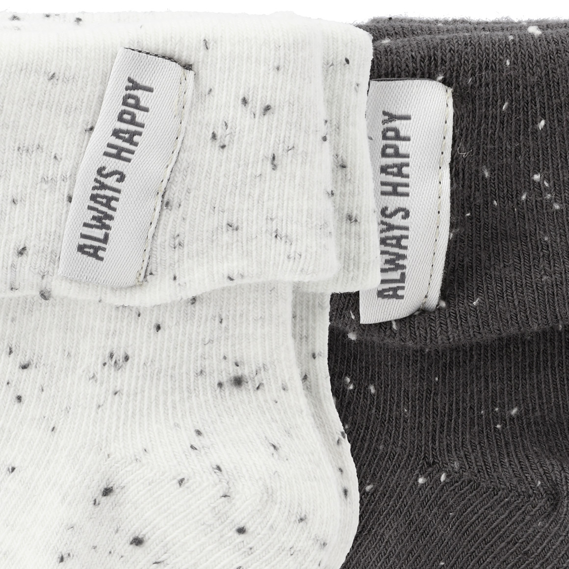 Topomini 2 Paar Baby Socken im Set weiss / dunkelgrau