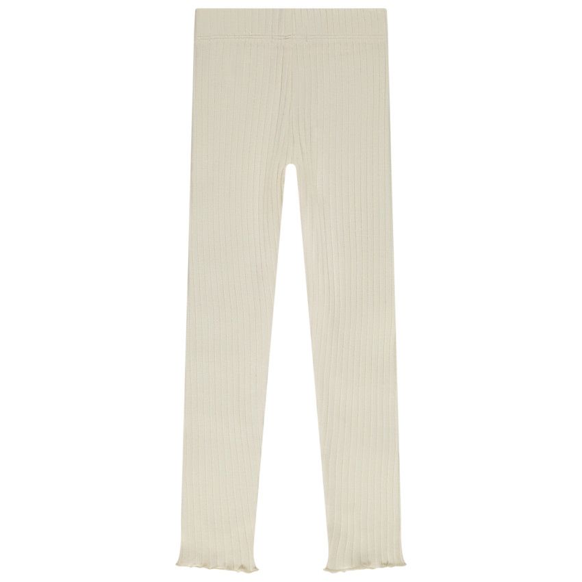 Legging côtelé à nœud pour fille - Ecru