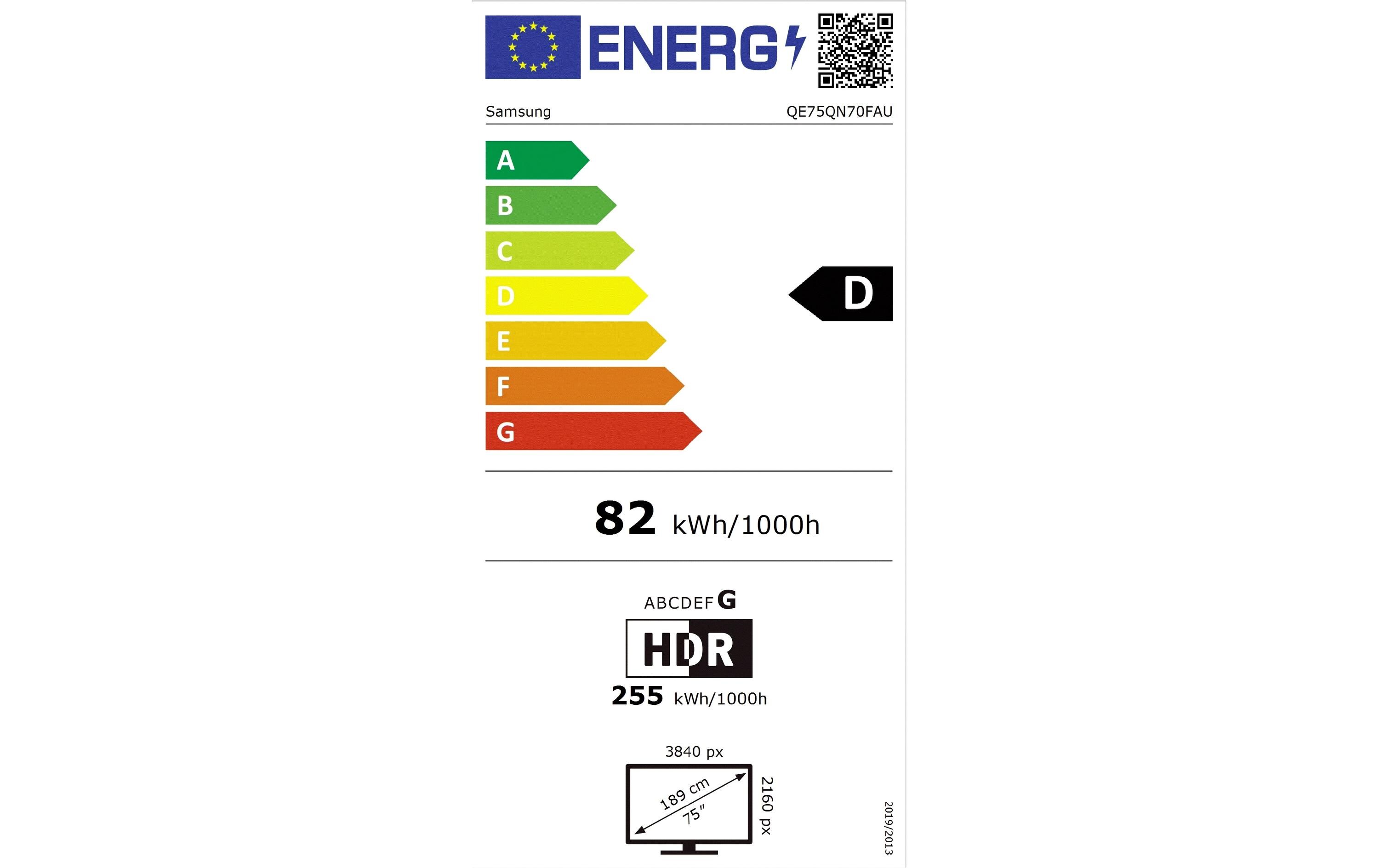 TV QE75QN70F 75'' QN70F Neo QLED 4K Mini LED AI TV, 2025<br>120 Hz, 4K (3.840 x 2.160), NQ4 AI Gen2 Processor, 20W 2CH