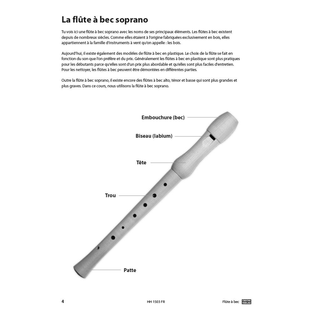 Cascha HH 1503 FR Flûte à bec - Apprendre rapidement et facile