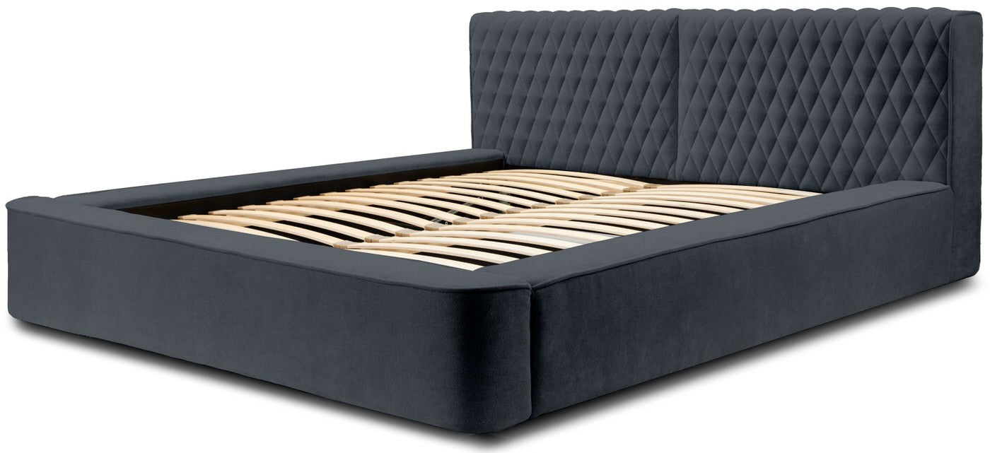 Trae Mobler Azurro 140 x 200 cm Gestoffeerd Bed Donkerblauw