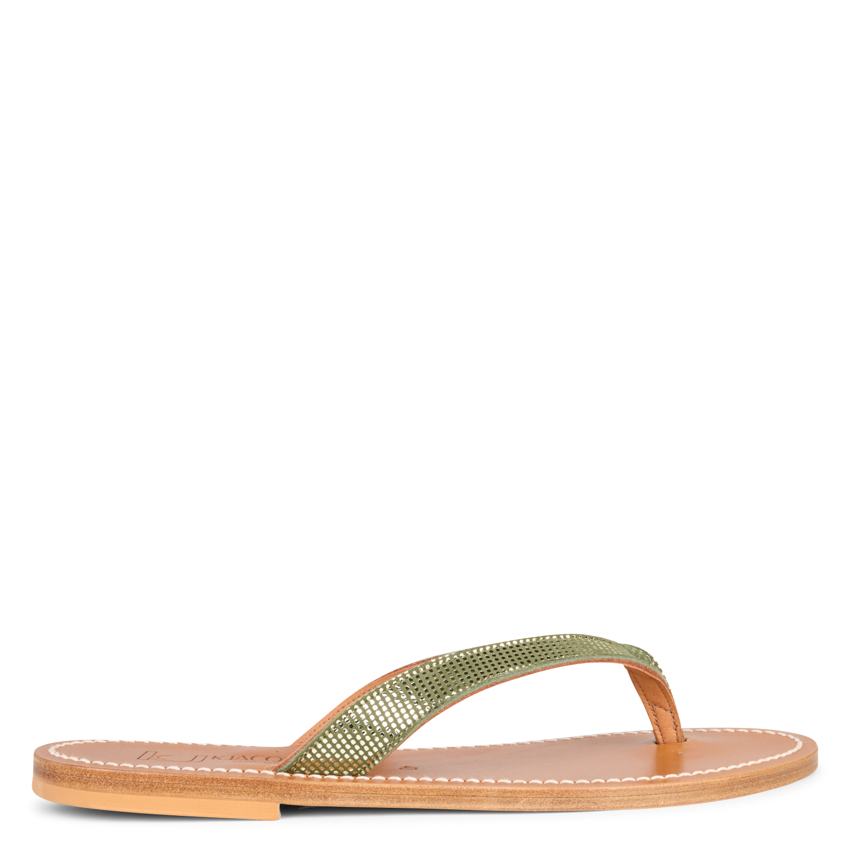 TORINO - Sandales plates en cuir| Vert