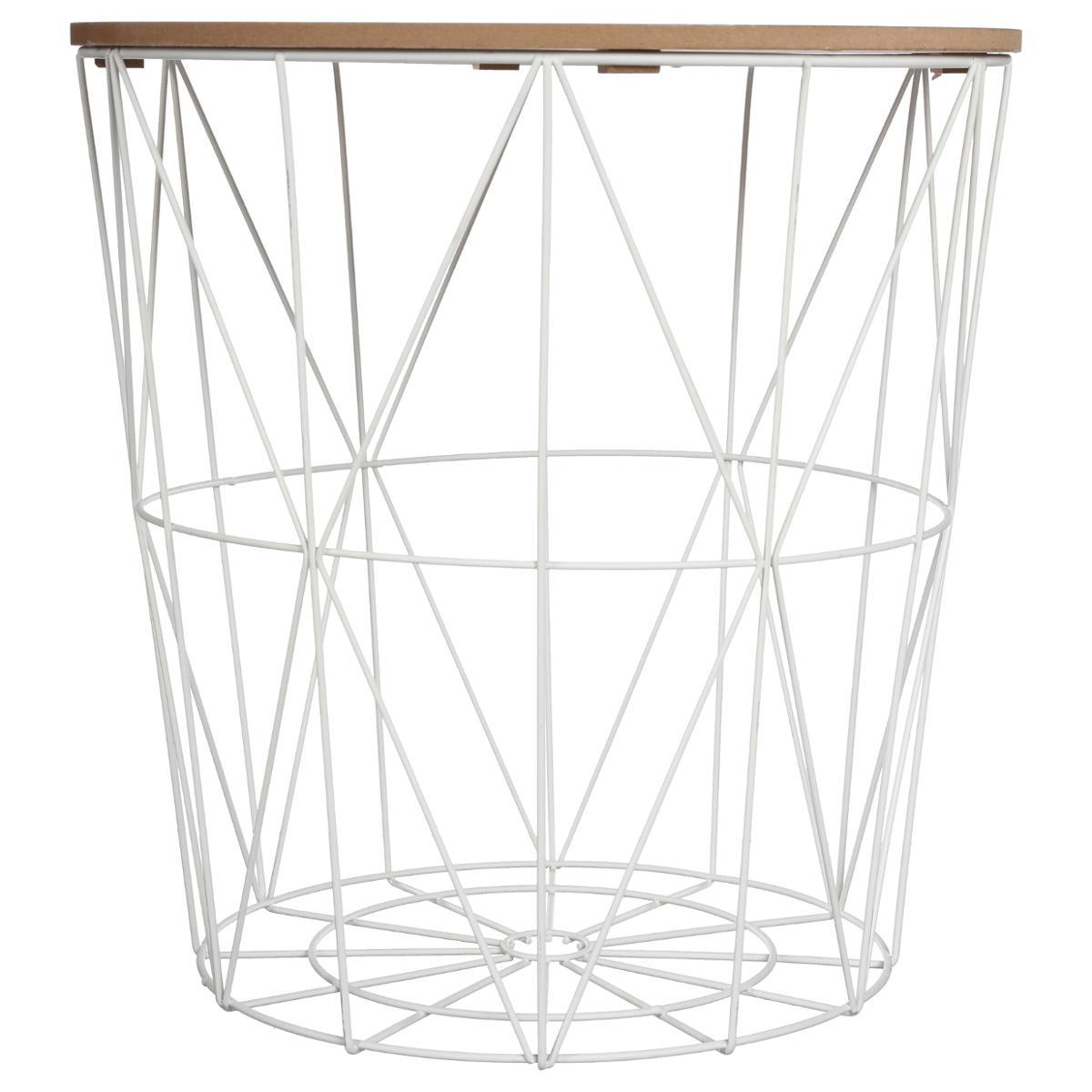 TABLE CAFE METAL BLANC KUMI D.41X40CM