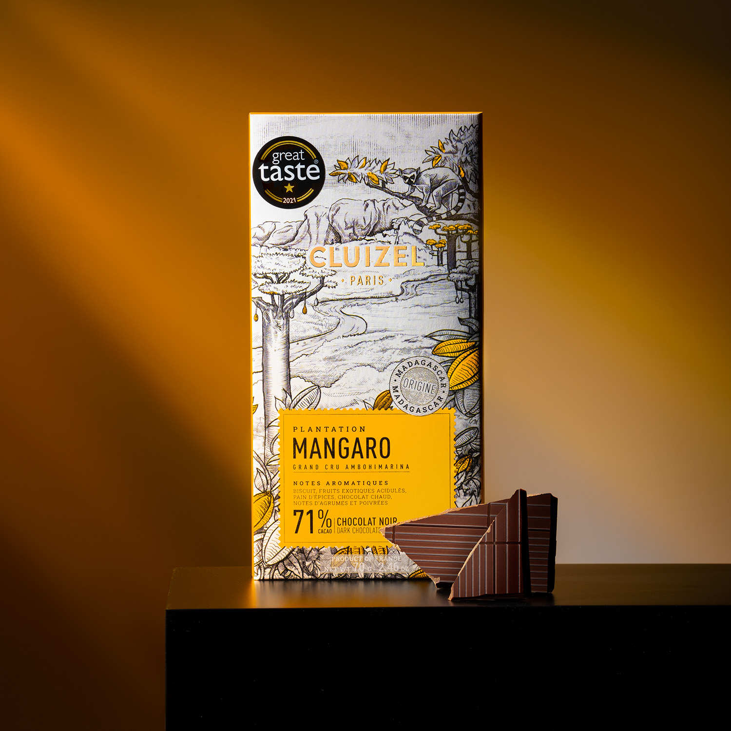 Tablette de chocolat de plantation - Mangaro Noir 71%